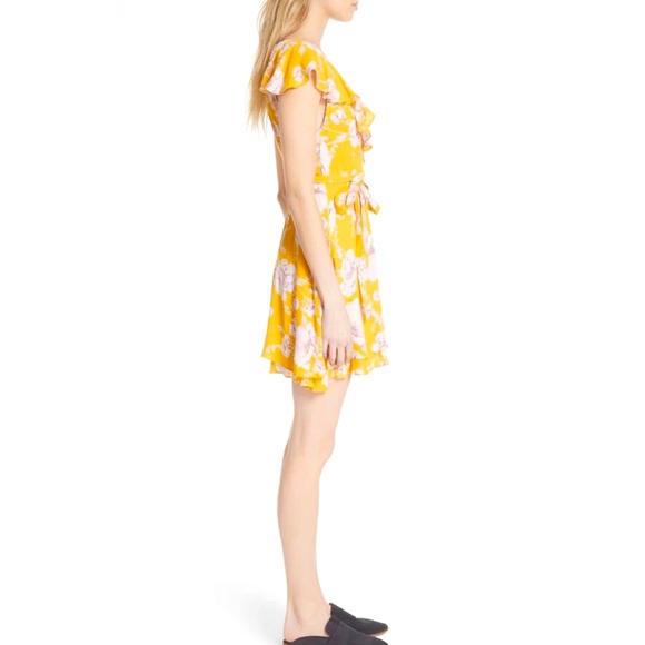 FREE PEOPLE French Quarter Yellow Floral Print Wrap Dress - Picture 7 of 13